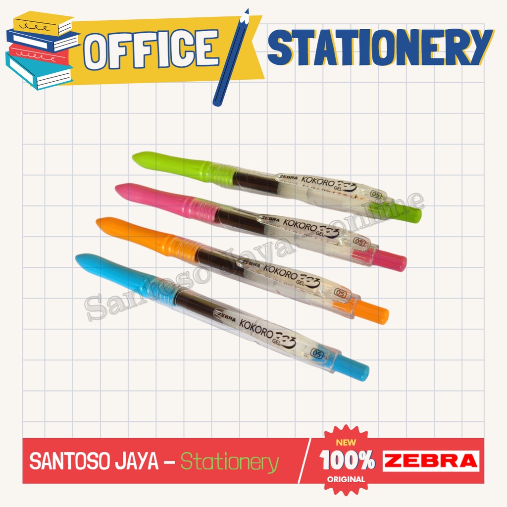 

Bolpen - Pulpen ZEBRA KOKORO Barrel Sweet Gel / Barrel Black Gel - Ballpoint KOKORO 0.5 mm - Satuan Ecer