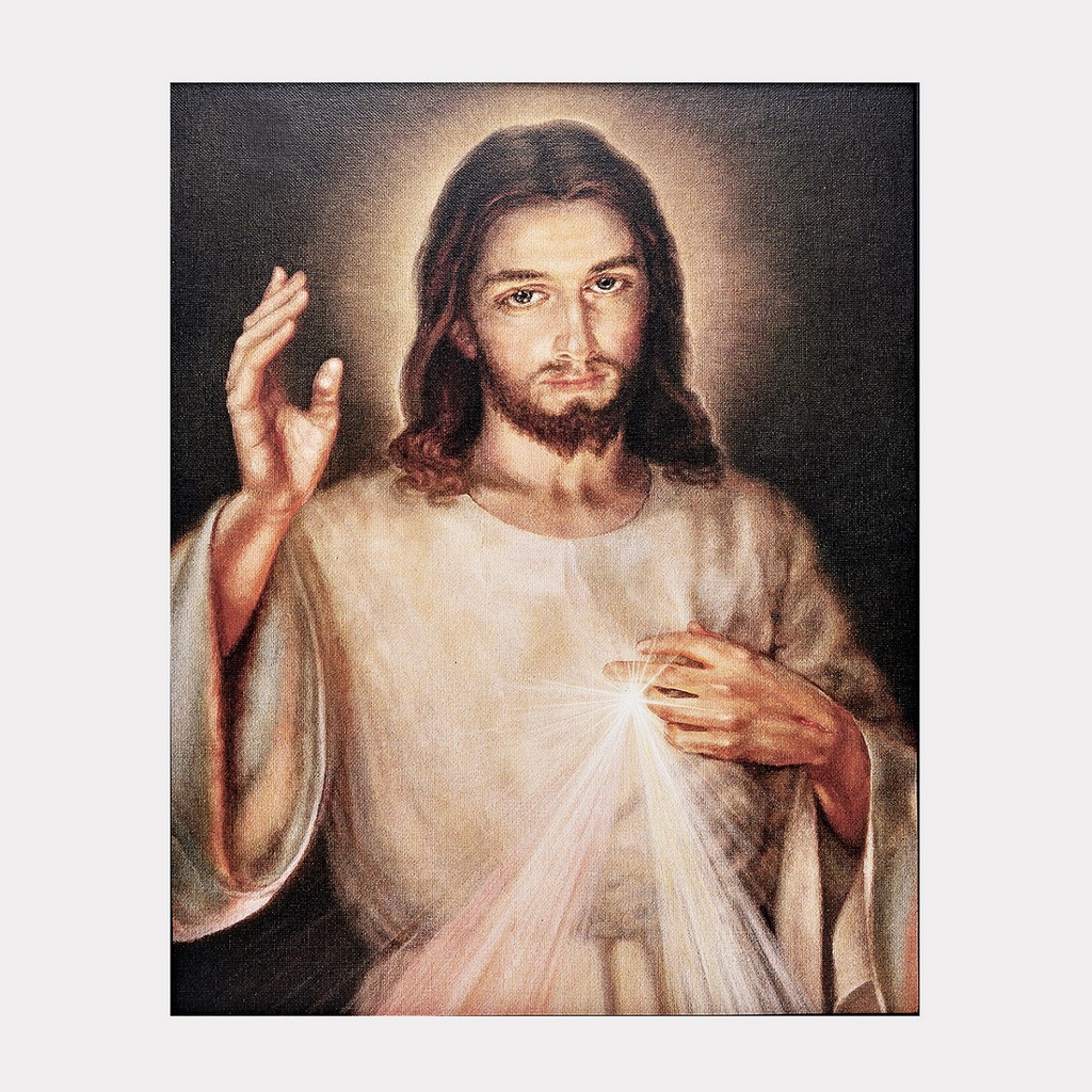 Kanvas Gambar Yesus Kerahiman Ilahi 20 x 25 cm Spanram Rohani Katolik