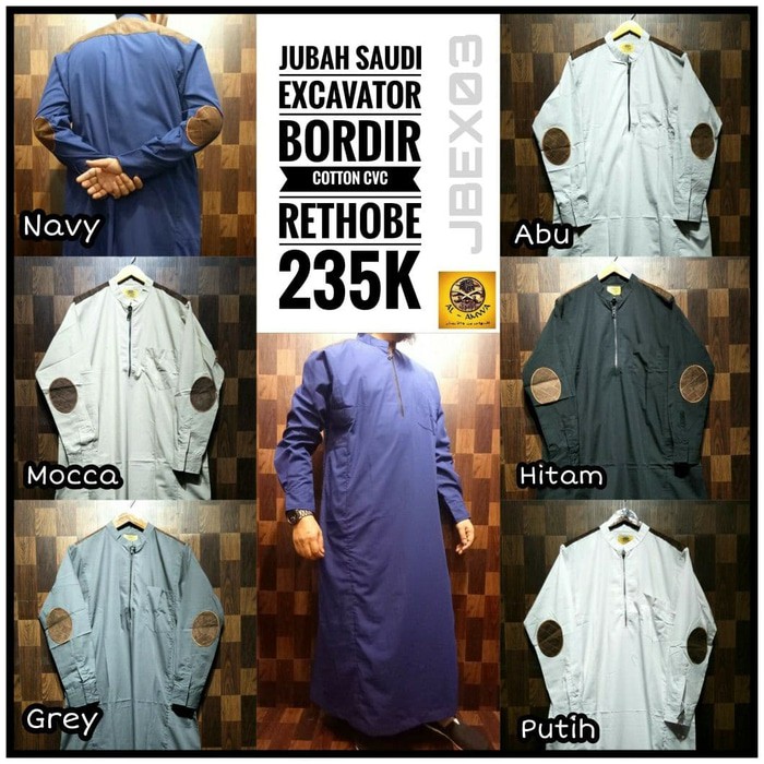 Jubah pria dewasa excavator panjang al amwa-jubah pria Hitam