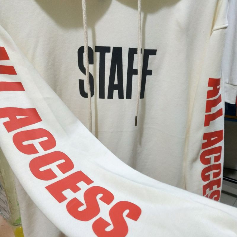 Hoodie Staff Purpose Tour All Access Cream Wanita Pria Free Paper Bag