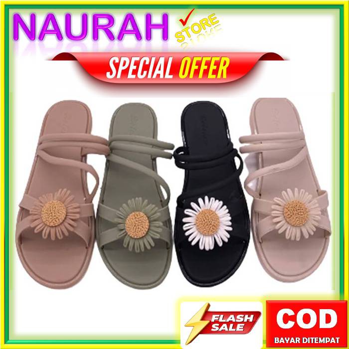 Balance 1205 2 Sandal Jelly Tali Impor Bunga Matahari Original Empuk Lentur Cantik Nice Diskon Murah