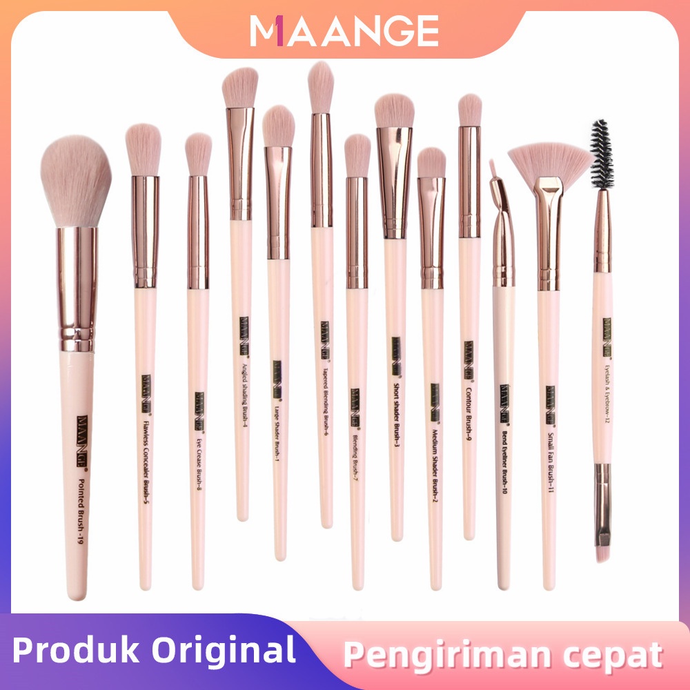 MAANGE 13Pcs Set kuas Makeup Yang Lembut  Makeup Tools Wajah Mata Brush 5818