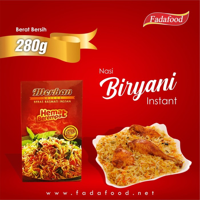 

bg20t01r Nasi Biryani Merhan Hemat Dengan Beras Basmati Sv012Ss