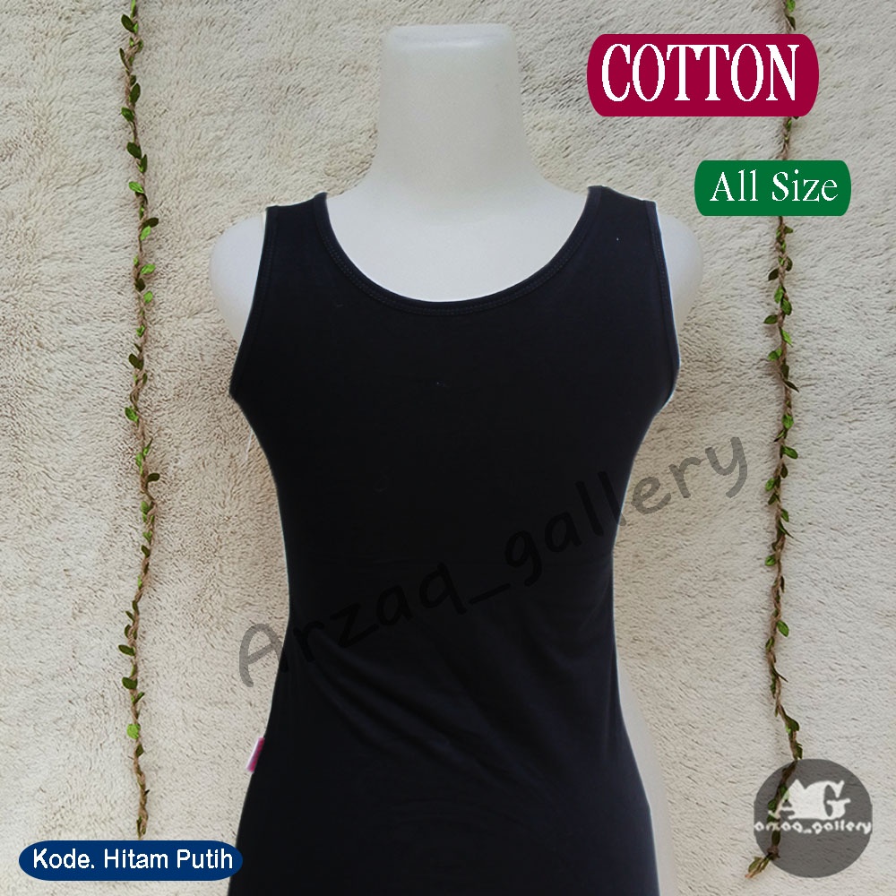 TANGTOP COTTON TALI LEBAR HITAM/PUTIH wanita dewasa  tangtop katun | kaos dalam wanita | kaos kutang