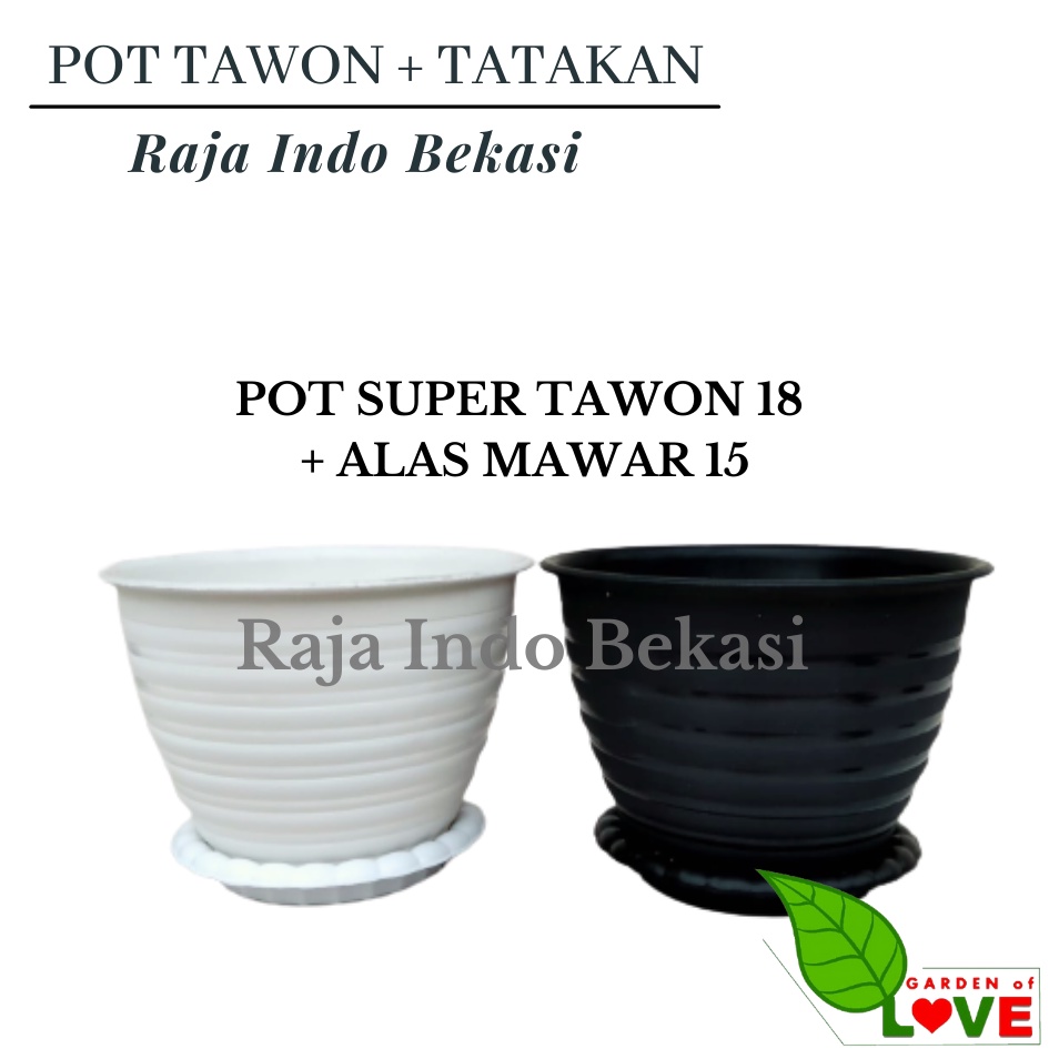 Pot Super Tawon 18 + Alas Mawar 15 Hitam Putih Pot Ulir Tawon Madu Pirus putih 10 12 15 17 18 20 21