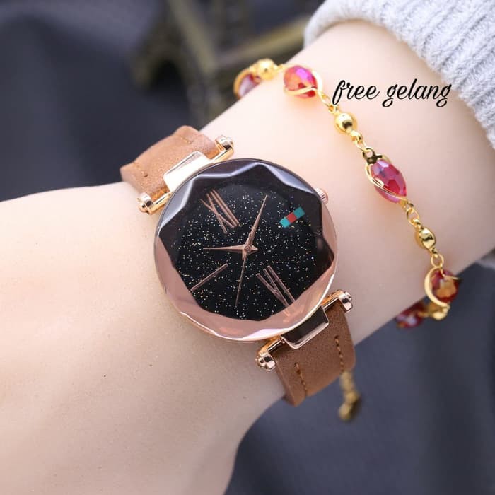 GUCCI KULIT + GELANG (ADA 5 WARNA) *GELANG RANDOM* - I BROWN G P