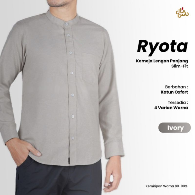 Kemeja Pria Ryota  Modern Lengan Panjang Slimfeet