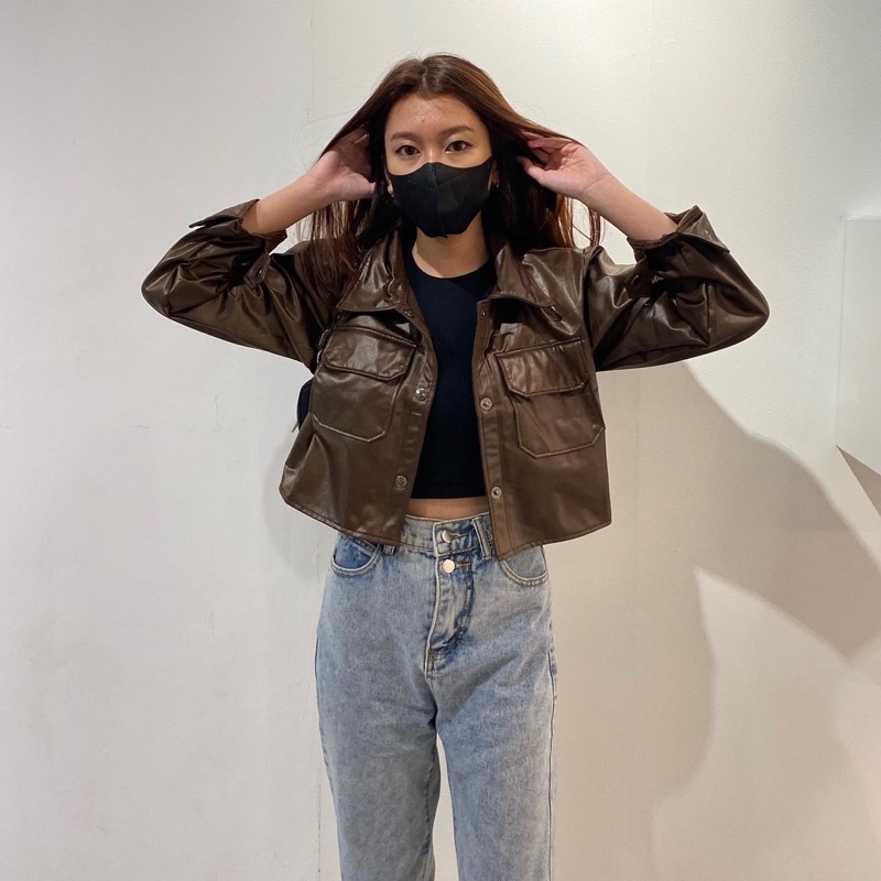 LEATHER JAKET BY CAMILO OZORA (NEW) | LEATHER JAKET | JAKET ATASAN CROP WANITA