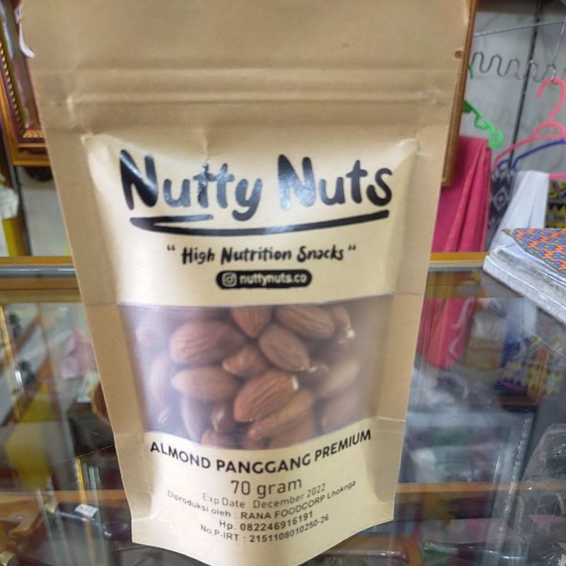 

NUTTY NUTS ALMOND PANGGANG PREMIUM 70 gram I OLEH OLEH KHAS ACEH