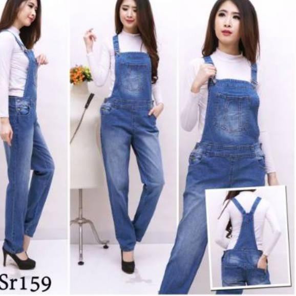 Promo Best Seller Baju Overall Jeans Levis Kodok Polos Lentur Melar Pria Wanita Big Size Jumbo S M 2
