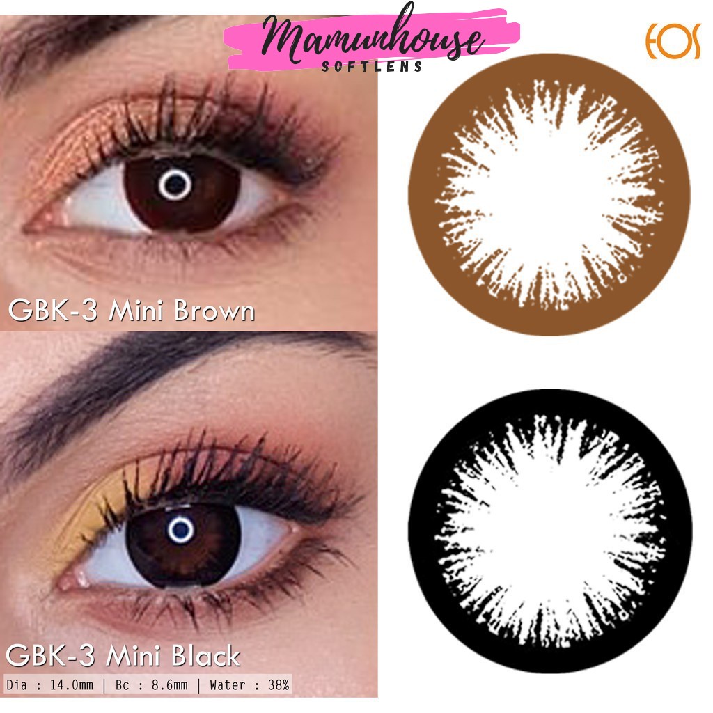 ORIGINAL Softlens EOS GBK - 3 Mini Soft Lens Black Hitam Choco Coklat Brown Soflens Mata Natural Min