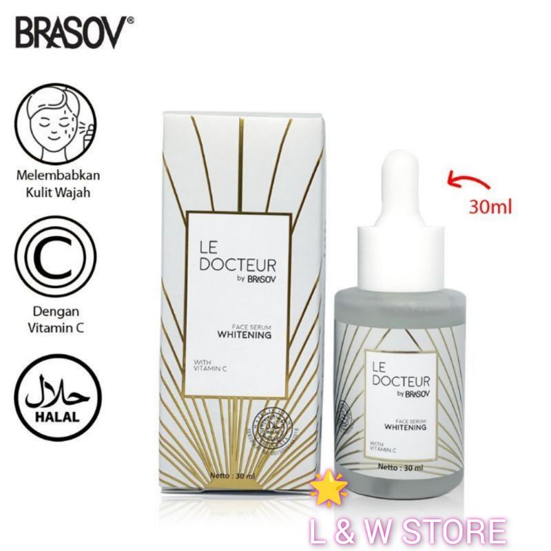 BRASOV Serum Mencerahkan Kulit Wajah 30 ML Le Docteur Skin Care Whitening Dengan Vitamin C Face Serum BPOM Halal