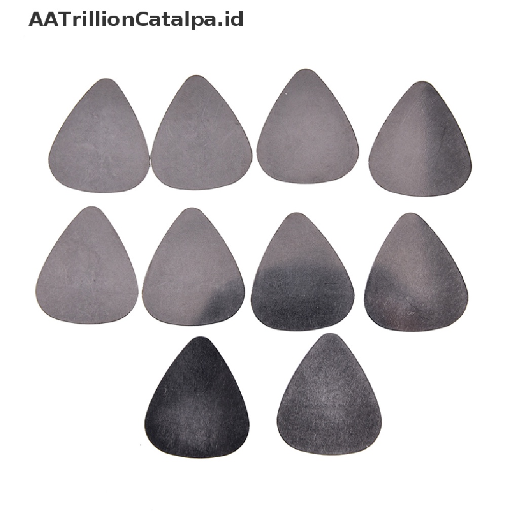 Aatrillioncatalpa 10pcs Pick plectrum 0.30mm Bahan stainless steel Untuk Gitar Akustik / Elektrik