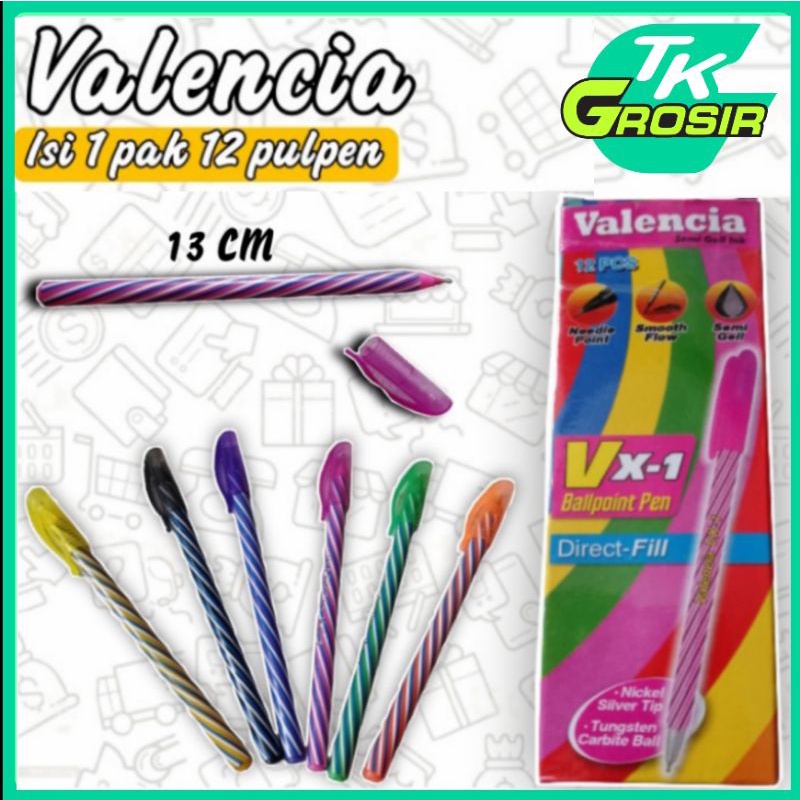 

BALLPOINT PEN - PULPEN VALENCIA V x-1 Isi 12pcs