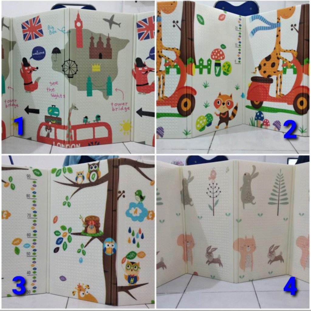 Playmat Jumbo Tikar Lipat Main Bayi Karpet Matras FREE TAS 200x180 cm