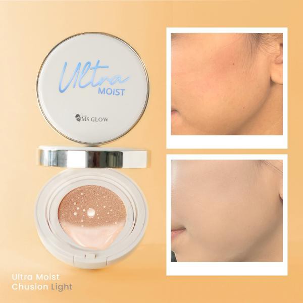 MS Glow Ultra Moist Cushion SPF 50 warna natural by MS Cosmetics Original 100%