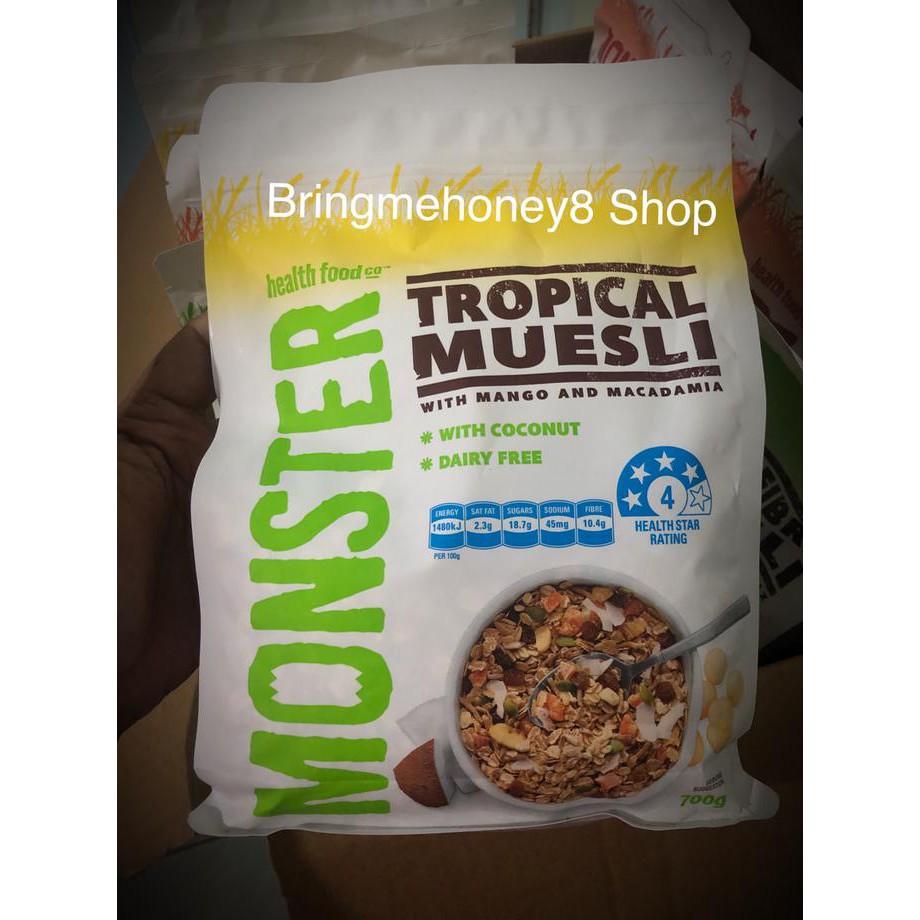 

TERLARIS Monster Tropical Muesli Mango with Mango & Macadamia 700gr