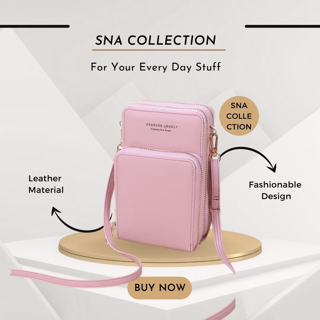 TAS HP WANITA MODEL KOREA SLING BAG MINI WANITA BAHAN KULIT SINTETIS RESELTING 3 / TAS SELEMPANG WAN