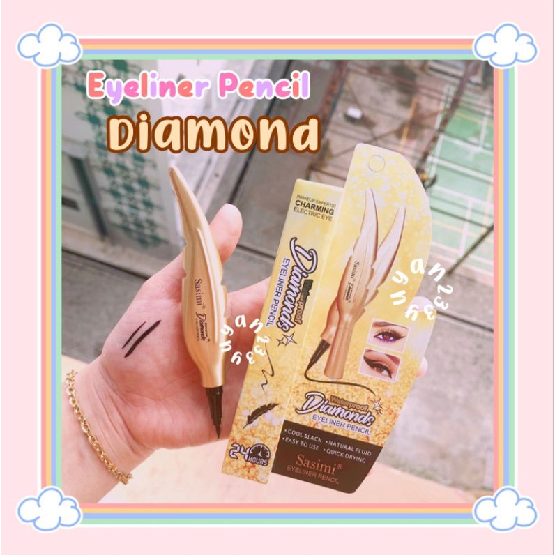 PROMO ECER!!!EYELINER PENCIL DAUN WATERPROOF DIAMOND SASIMI S965