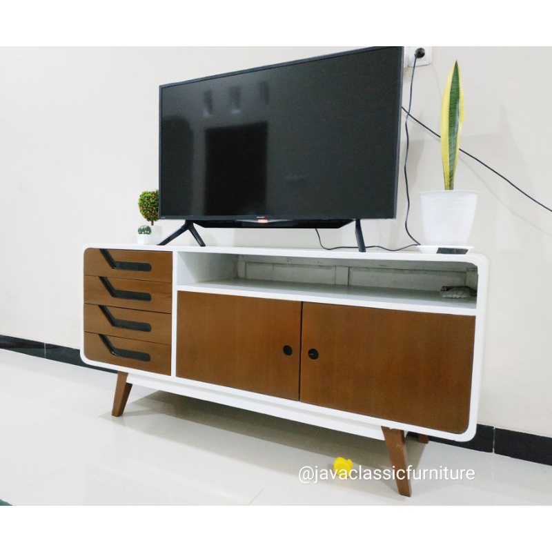 BUFET TV RETRO / MEJA TV MINIMALIS KAYU JATI MEUBEL JEPARA FURNITURE-3