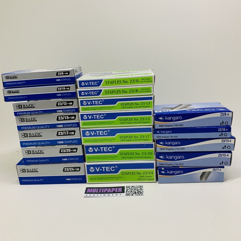 

Isi staples 23/6 sd 23/24 Berbagai Merk