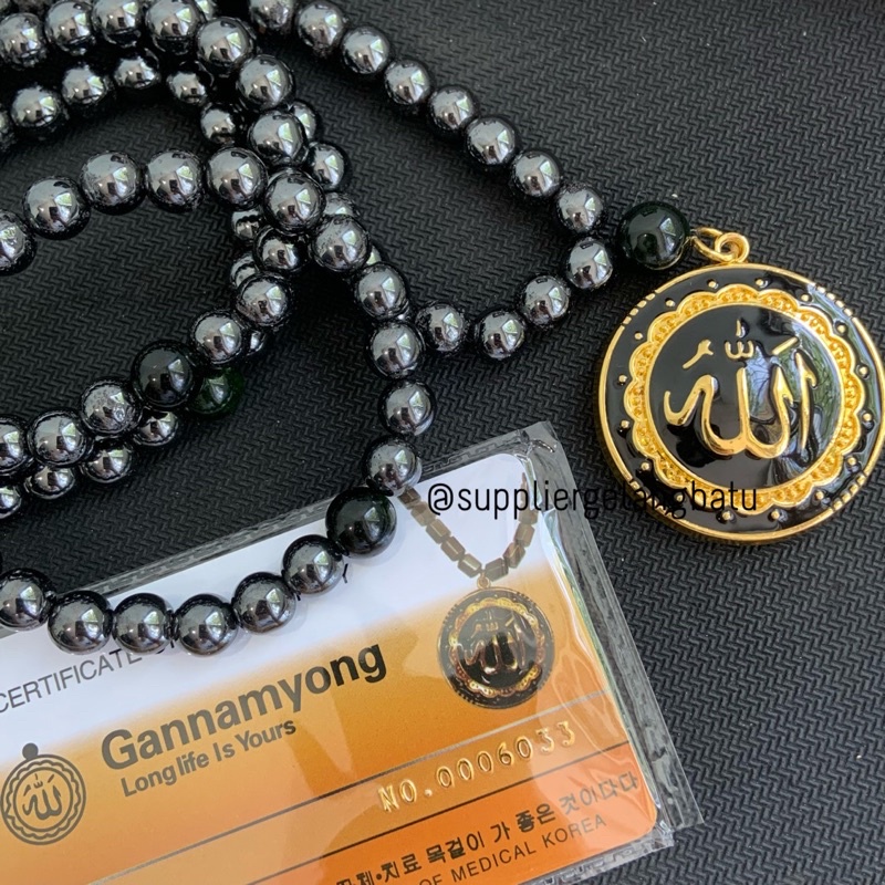 GANNAMYONG ALLAH Tasbih Blustin Black Jade hematite magnet 99butir