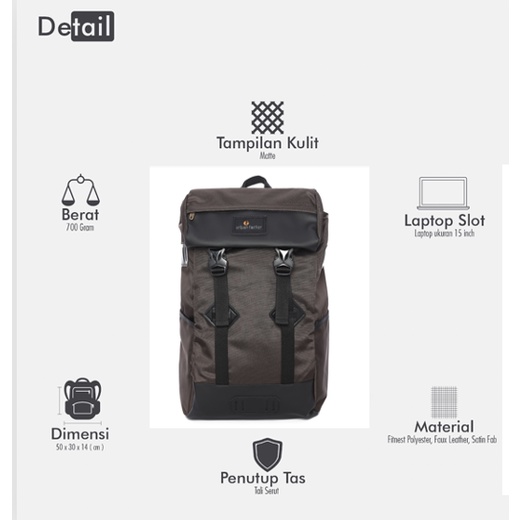 SKY SCRAPPER BROWN |ManNeedMe x URBAN| Tas Ransel Pria Tas Wanita Backpack ORIGINAL