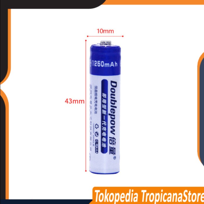 Batu Baterai Alkaline AAA Doublepow Batre Isi Ulang 1,2v 1pcs - AAA 900 mAh