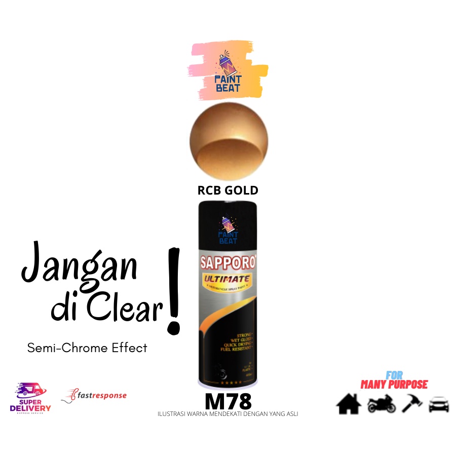 Sapporo Ultimate M78 RCB Gold / Cat Semprot Spray Aerosol Terbaik / Pylox / Pilok / Samurai