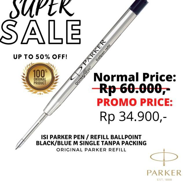 

Ready stok..!618KA Isi Parker Pen / Refill Ballpoint Black M Single Tanpa Packing - Biru