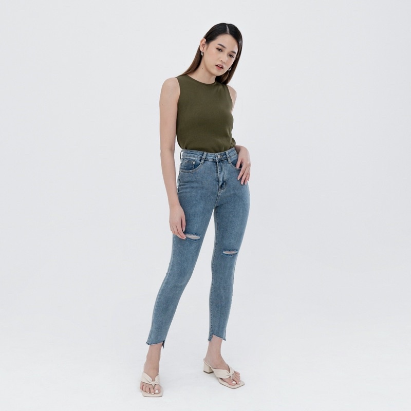 VIERLIN - Jeans 6010 - HIGH WAIST SKINNY JEANS RIPPED