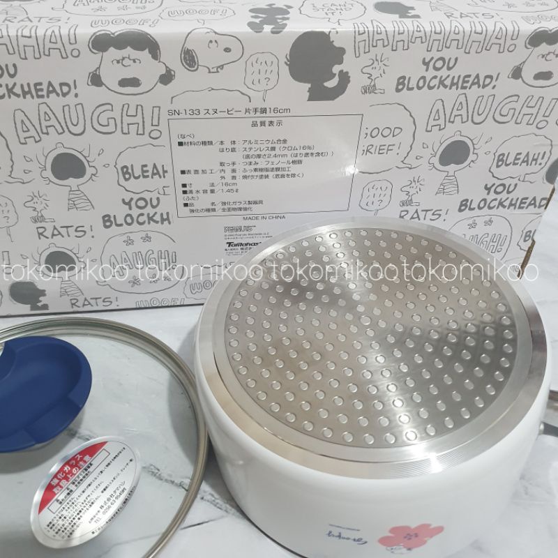 Wok Pan Milk Pan anti lengket teflon panci snoopy karakter