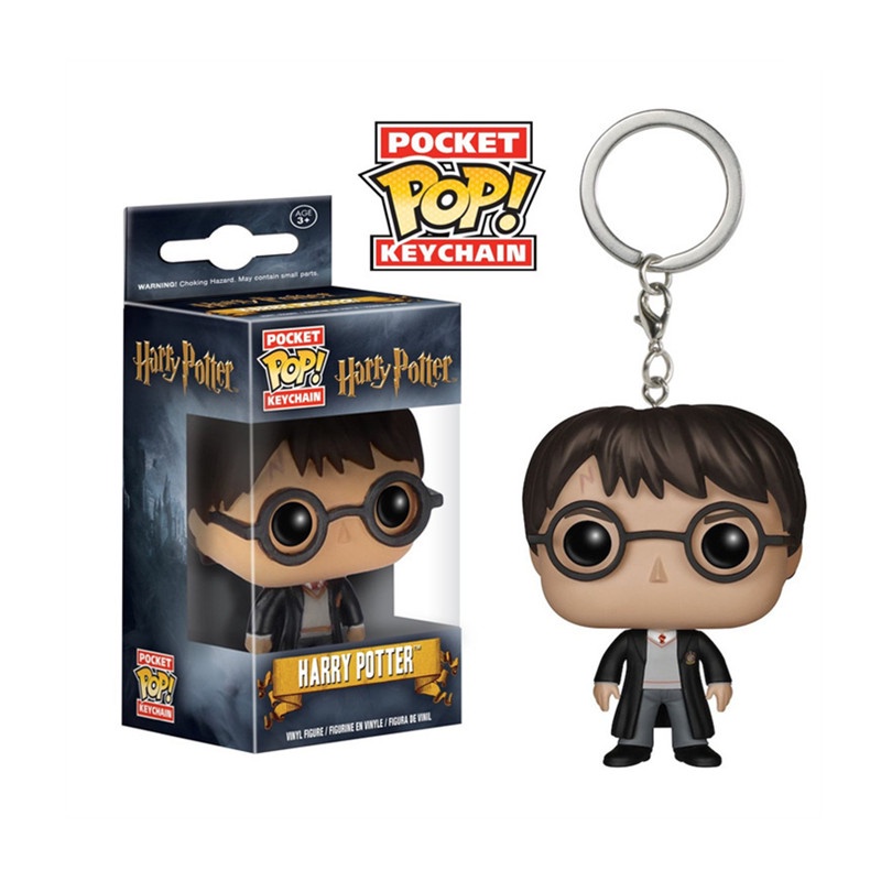 Anime Funko POP Harry Potter Gantungan Kunci PVC Dumbledore Hedwig Fawkes Boneka Minifigures Collection Key Ring