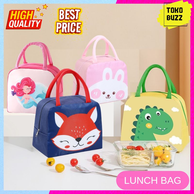 TAS BEKAL LUNCH BAG Anak Tahan Panas Tas Kotak Makanan Tempat Makan Siang Tas Bento Kids Sekolah