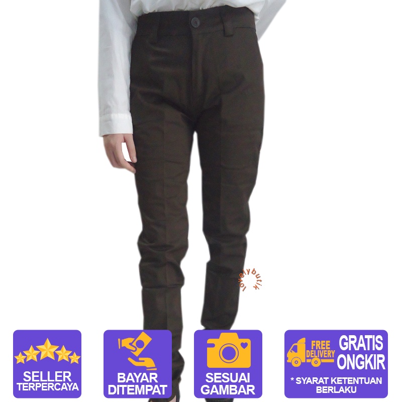 Lovelybutik - Celana Chino Wanita Celana Kerja Katun Twin Pensil Skinny