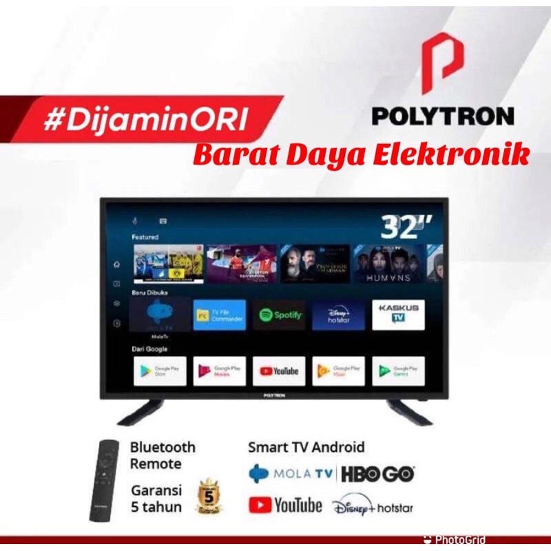 TV LED POLYTRON LED TV PLD 32AG5959 Smart TV [32 Inch] GARANSI 5 TAHUN