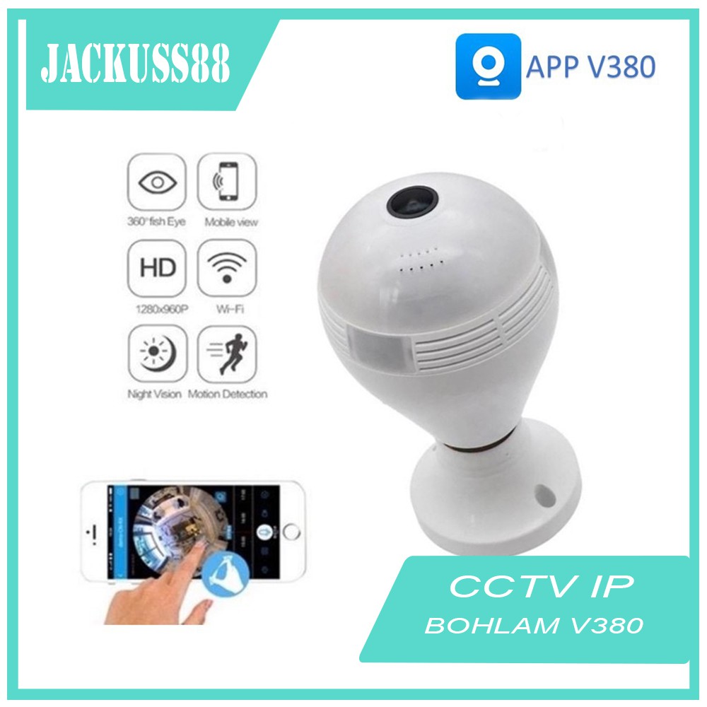 Kamera CCTV IP Camera V380 BOHLAM LAMPU 360 View Wifi Wireless / CCTV Bola Lampu
