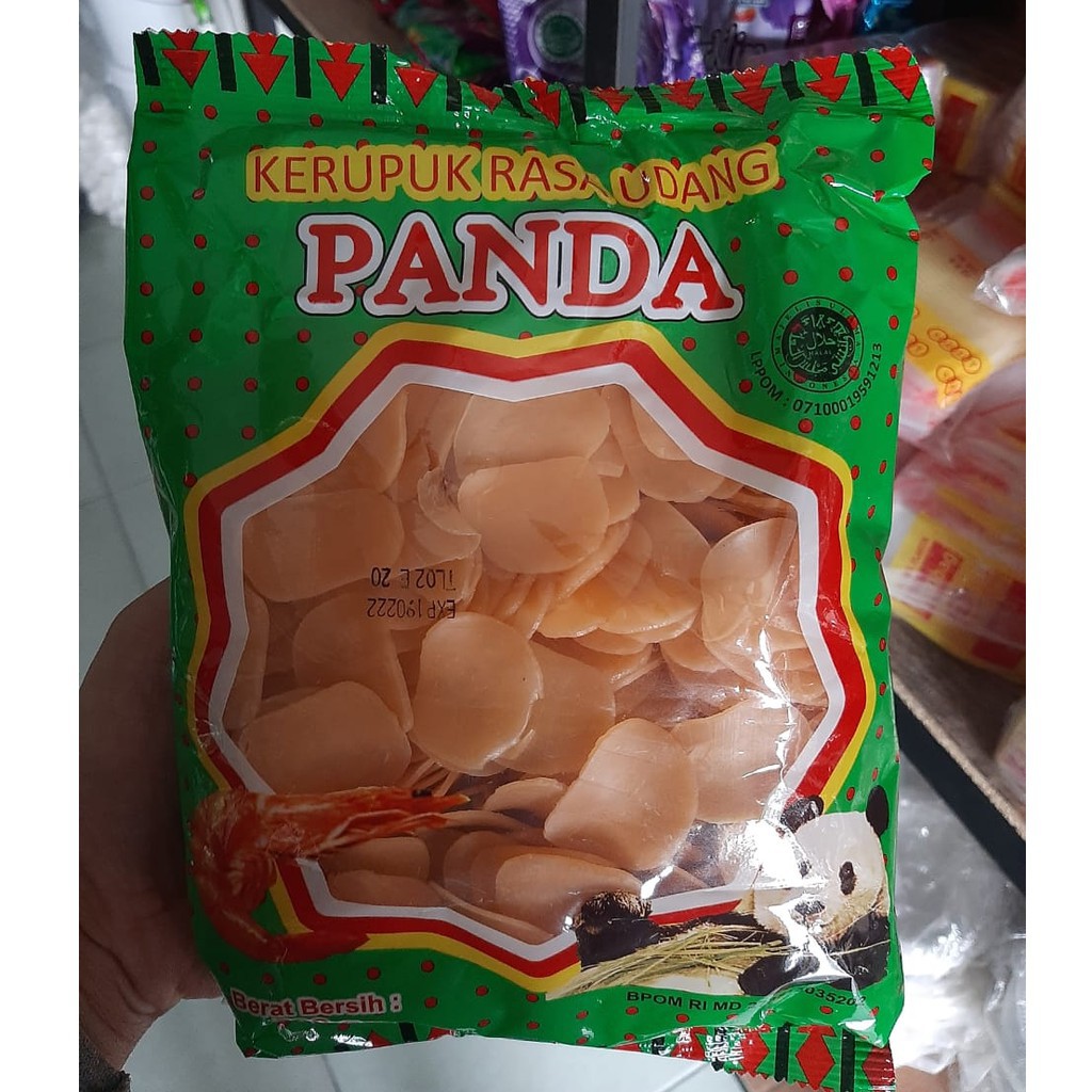 Kerupuk Sari Udang Panda 500 Gram (hijau / kuning)