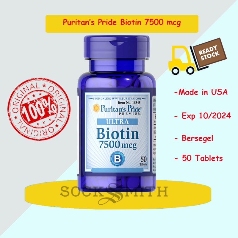 Biotin 7500 mcg Nutrilabs Puritan Puritan's Pride Made In USA 100% Original !