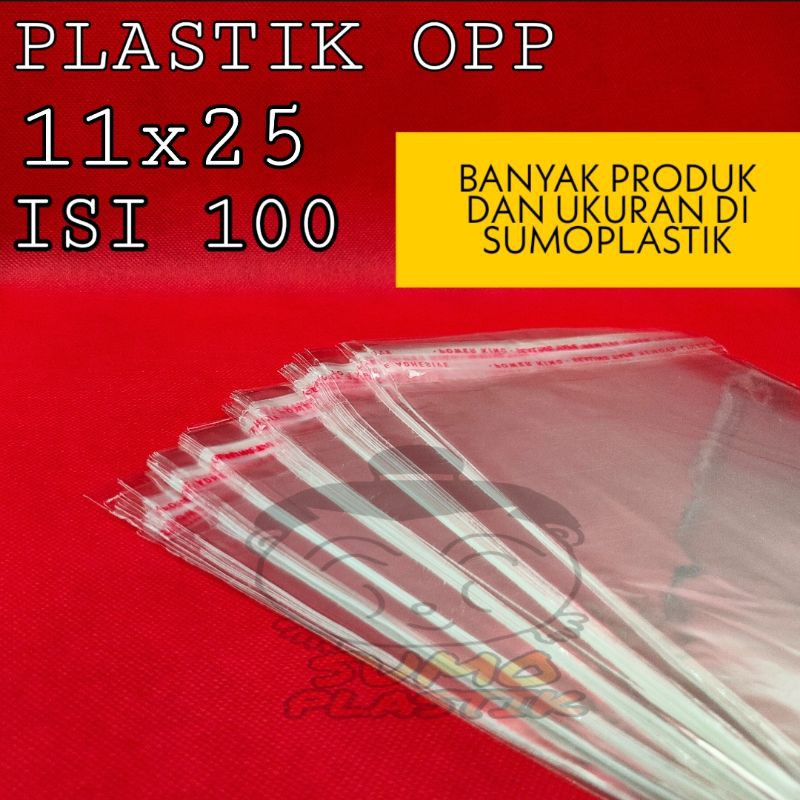 

opp plastik/plastik kaca lem 11x25(isi 100 lembar)