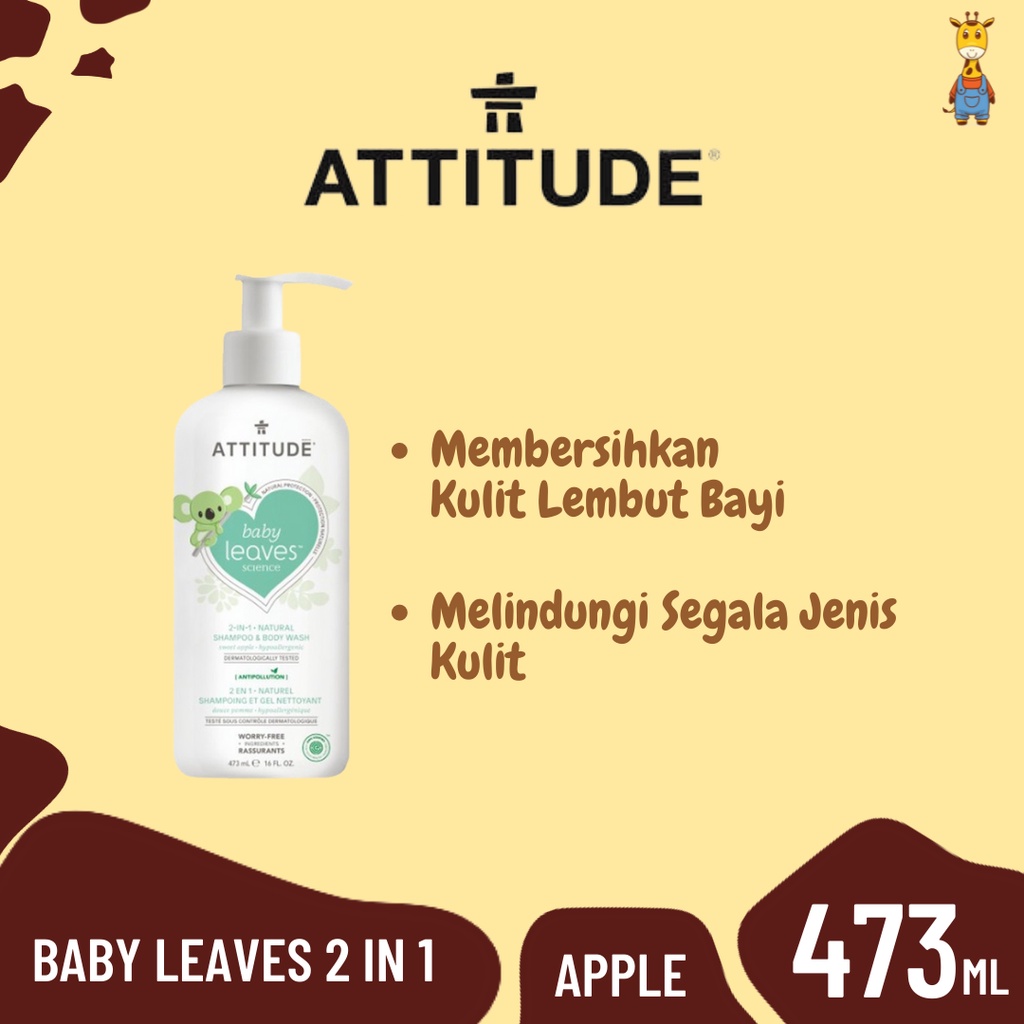 Attitude Baby Leaves 2 in 1 473ml - Sweet Apple - Orange pomegranate - Pear Nectar
