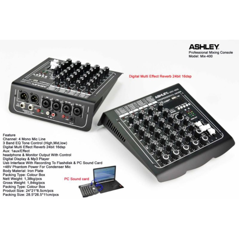 mixer audio ashley mix400 original ashley.