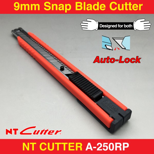 

NT CUTTER A-250RP PREMIUM 9MM BLADE AUTO LOCK ORIGINAL JAPAN PISAU KATER JEPANG BAGUS
