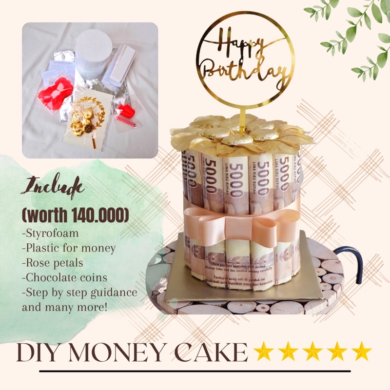 DIY kue uang money cake craft diy kit thevividiary