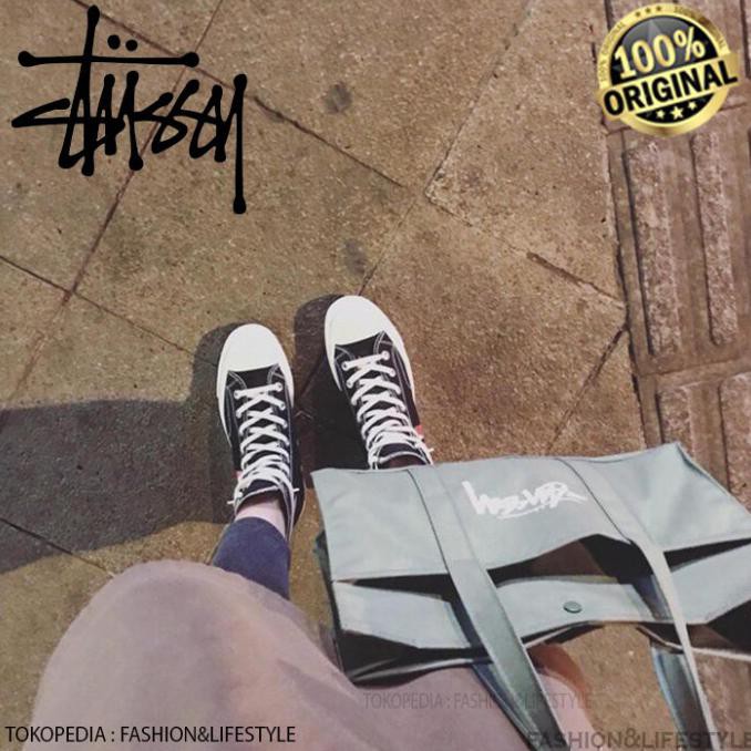 Diskon Stussy Military Green Tote Bag 100% Original Stussy From Japan Terlaris
