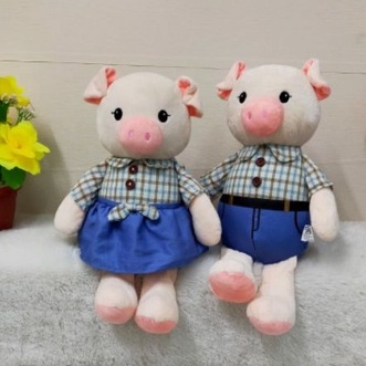 Boneka Pig Pasangan Size 12&quot;/40cm/boneka couple/boneka babi/boneka Pig Baju Couple