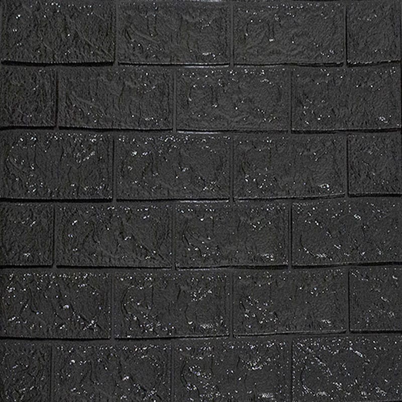 [COD] Wallpaper Foam Dinding Stiker Wallfoam 3D Sticker Dekorasi Kamar Rumah Murah [Seri A] Bata / Wallpaper Timbul Anti Air high quality/ premium-hitam