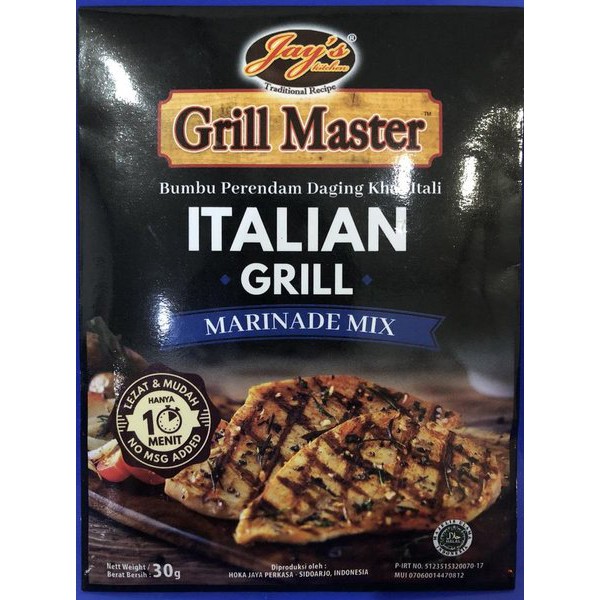 

GRILL MASTER ITALIAN GRILL MARINADE MIX 30 GR bumbu panggang italia