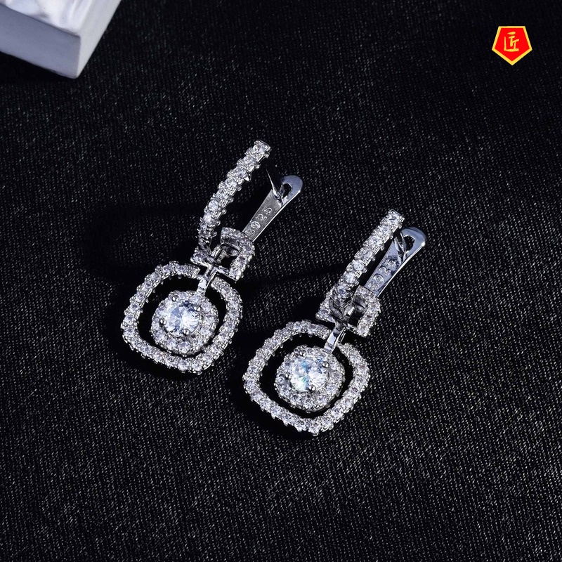 [Ready Stock]925 Silver Simple Classic Moissanite Stud Earrings