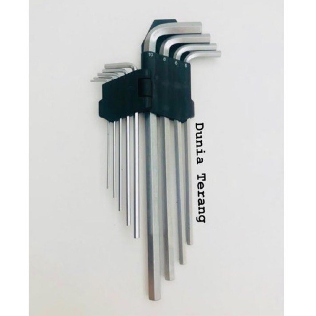 Kunci L Set Hex Hex MOLLAR 9 Pcs Panjang Segi 6 Segi Enam - L Hex Key Extra Long Flat End MLR-260309